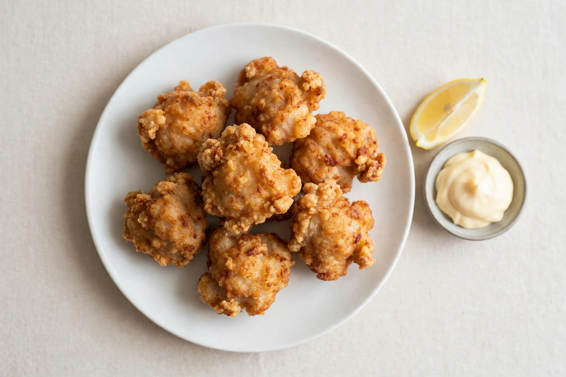 Karaage — Japanese fried chicken with lemon and mayo